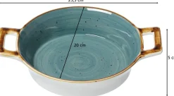 Online Auflaufform Romo | 25,5 x 20 x 5 cm | 800 ml | petrol | mit Henkel Auflaufform