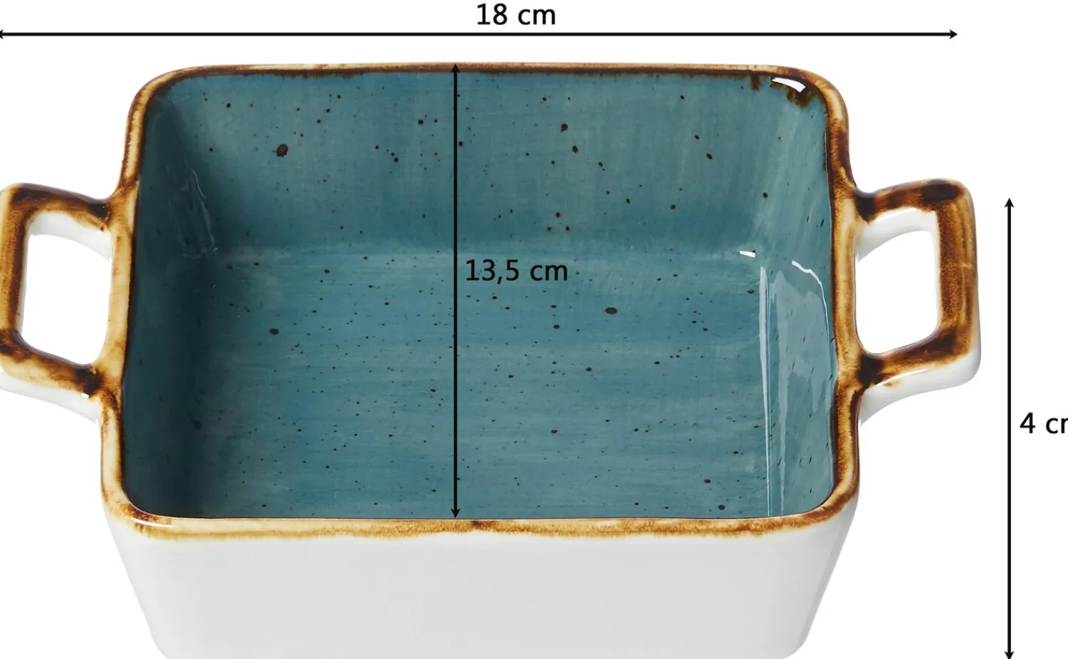 Outlet Auflaufform Romo | 18 x 13,5 x 4 cm | 400 ml | petrol | mit Henkel Auflaufform