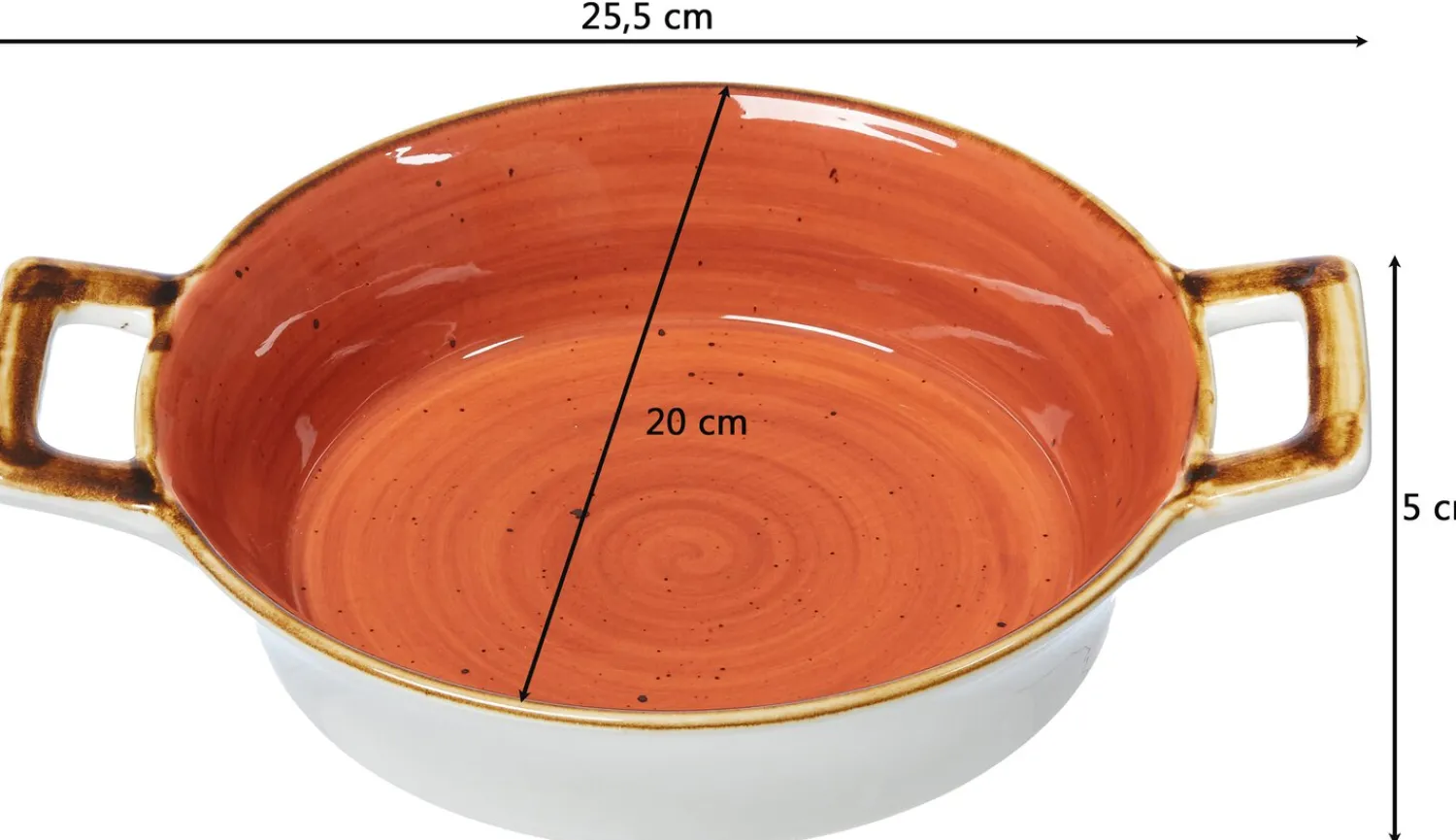 Online Auflaufform Romo | 25,5 x 20 x 5 cm | 800 ml | terra | mit Henkel Auflaufform