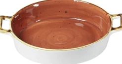 Auflaufform Romo | 22 x 16 x 4 cm | 500 ml | terra | mit Henkel Auflaufform