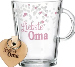 Outlet Becher Family Liebste Oma | 380 ml | mit Schlüsselanhänger Becher