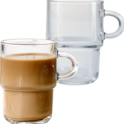 Hot Becher-Set Americano | 2-teilig | 350 ml | stapelbar | hitzebeständiges Glas Becher