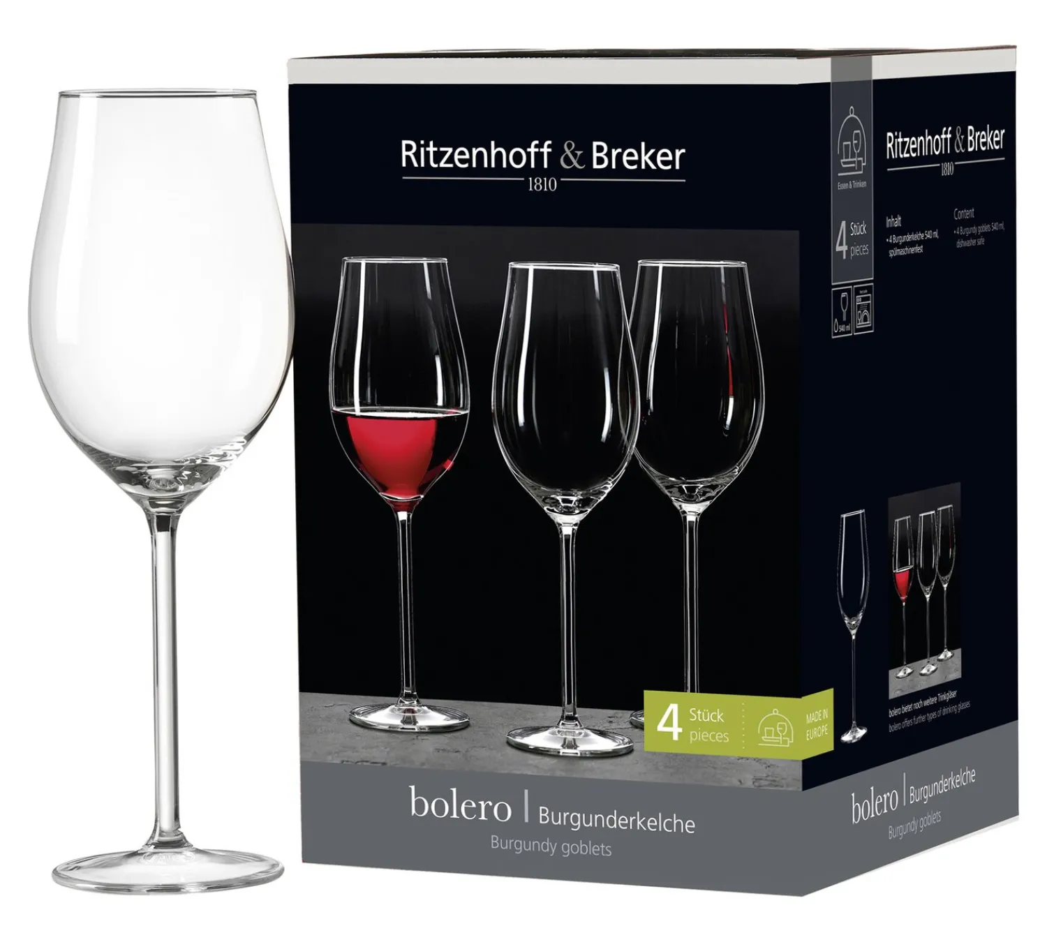 Sale Burgundergläser-Set Bolero | 4-teilig | 540 ml Gläser-Set