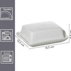 New Butterdose Bianco | 16,5 x 12,5 x 5,5 cm | weiss Dose