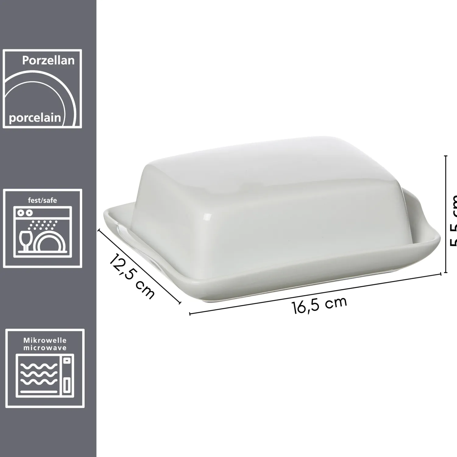 New Butterdose Bianco | 16,5 x 12,5 x 5,5 cm | weiss Dose