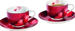 Hot Cappuccino-Set Amore | 4-teilig | 220 ml | rot Set