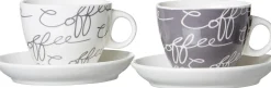 Discount Cappuccino-Set Cornello | 4-teilig | 180 ml | grey Set