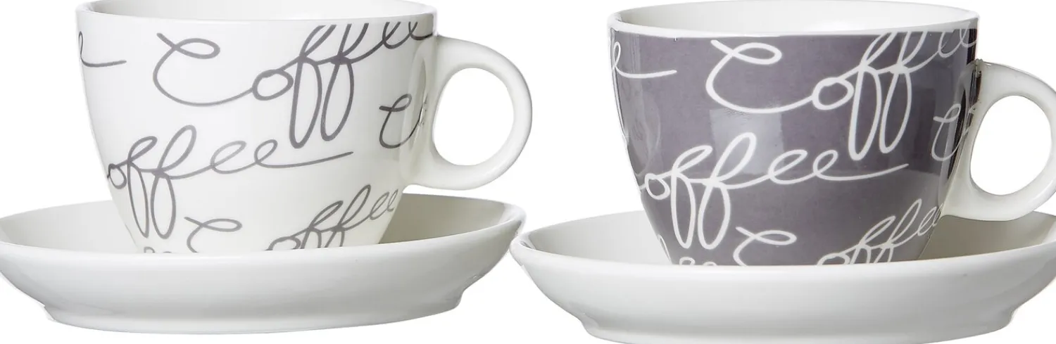Discount Cappuccino-Set Cornello | 4-teilig | 180 ml | grey Set