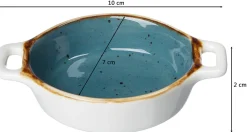 Outlet Dipschale Romo | 10 x 7 x 2 cm | petrol | mit Henkel Schale