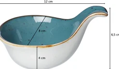 Sale Dipschale Romo | 12 x 8 x 6,5 cm | petrol | mit Henkel Schale