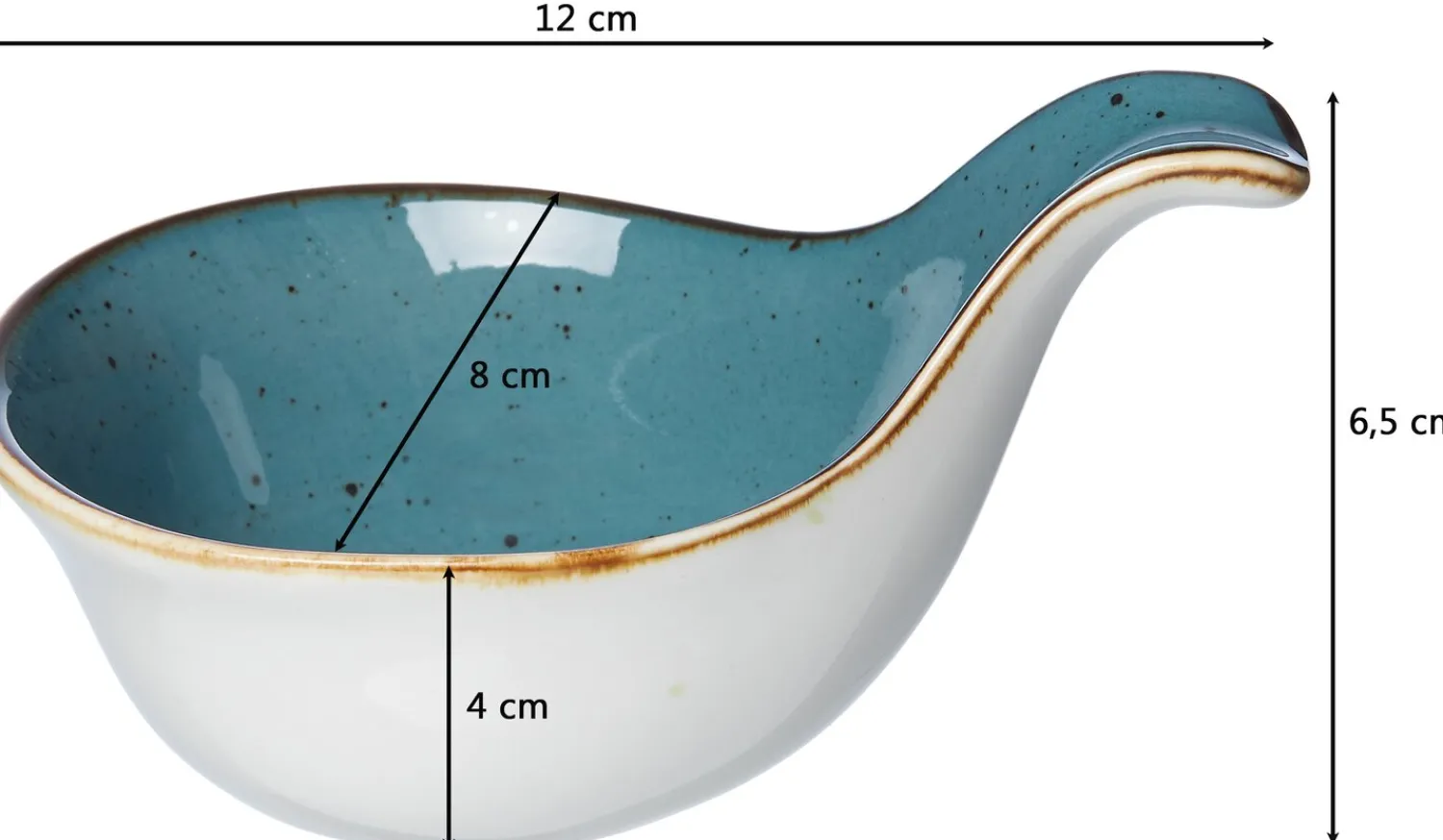 Sale Dipschale Romo | 12 x 8 x 6,5 cm | petrol | mit Henkel Schale