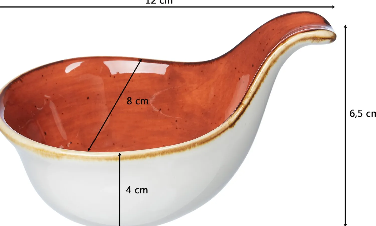 Dipschale Romo | 12 x 8 x 6,5 cm | terra | mit Henkel Schale