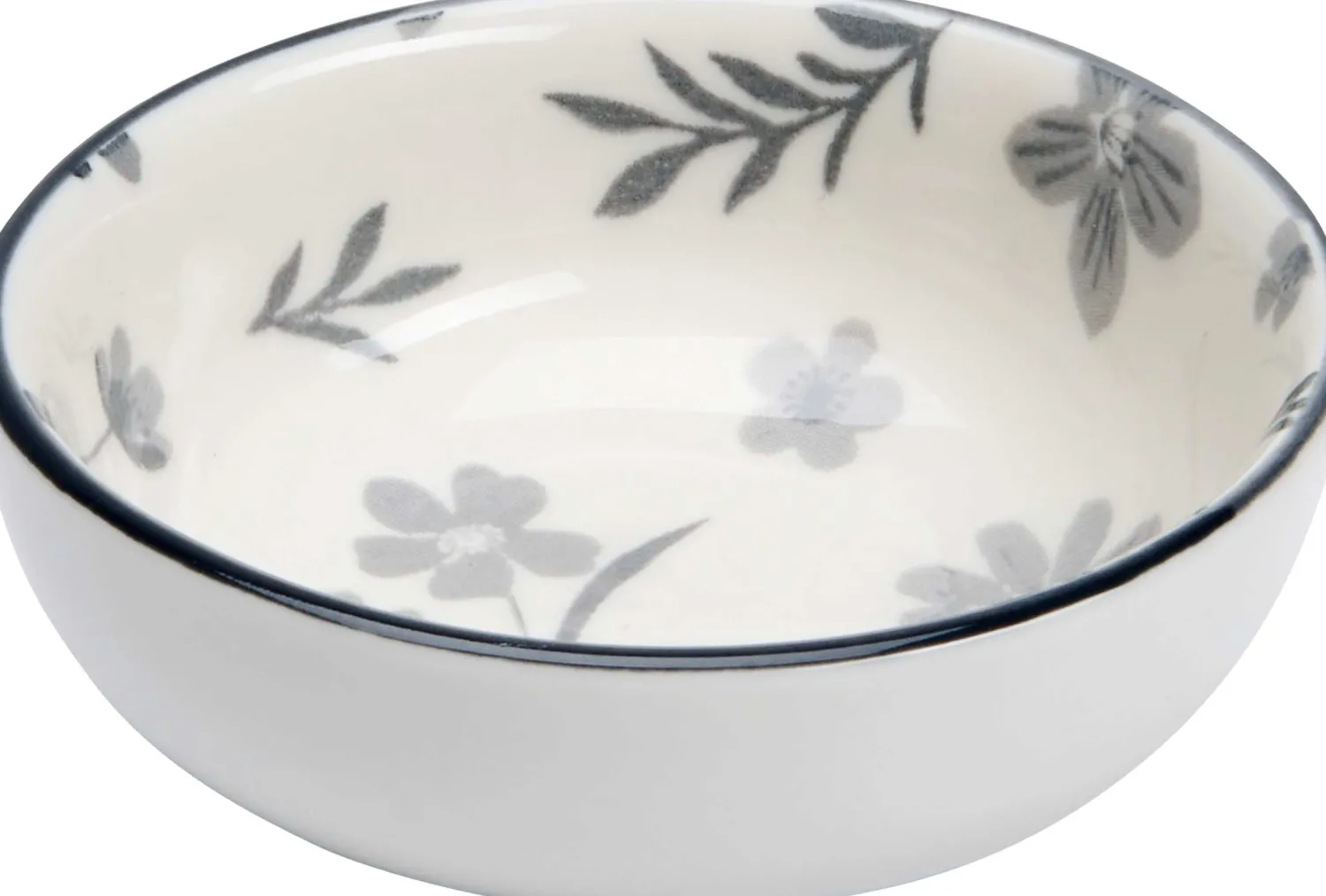 New Dipschale Sendai Blume | 8 x 8 x 3 cm | grau Schale