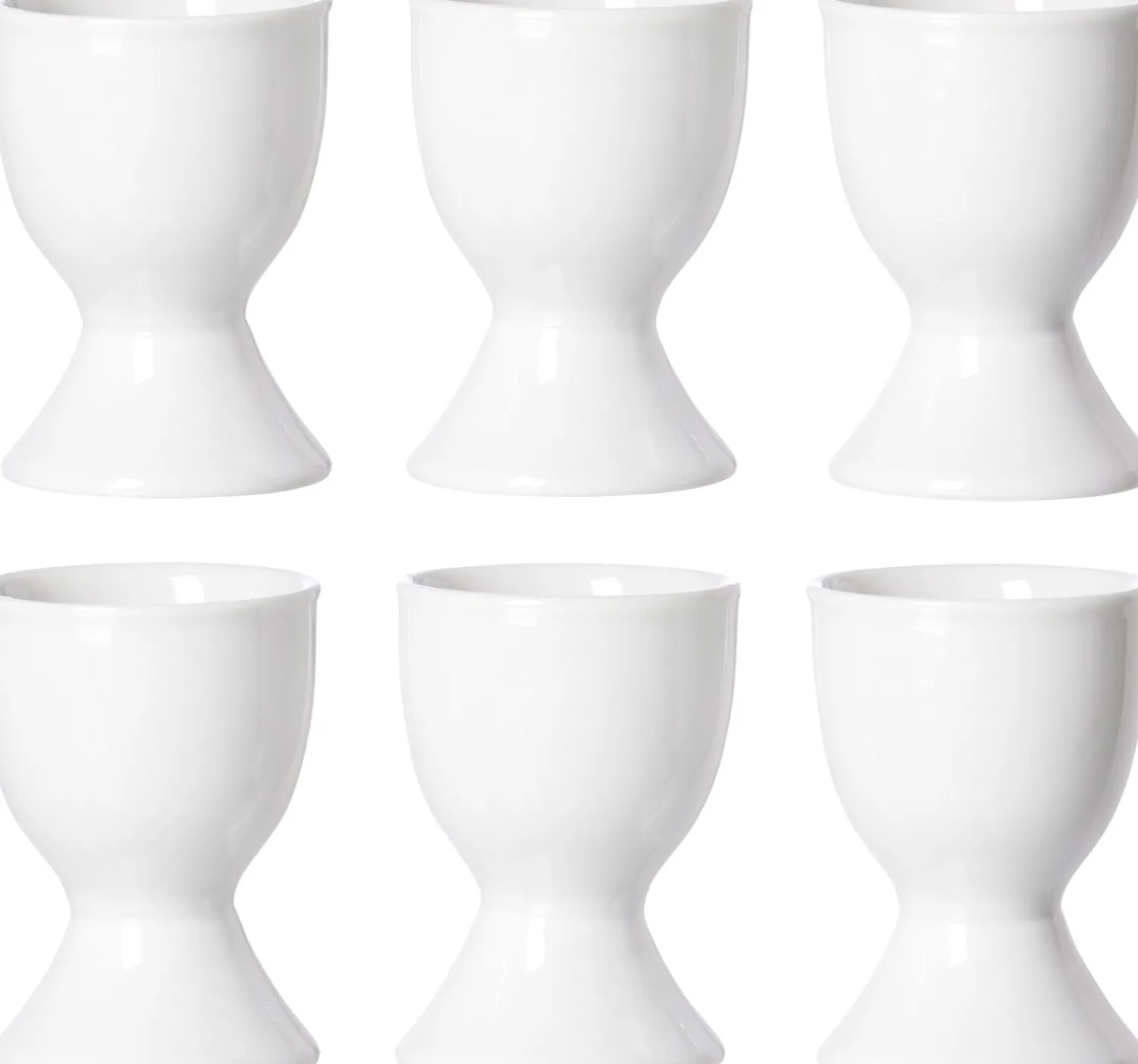 New Eierbecher-Set Bianco | 6-teilig | weiss | auf Fuß Eierbecher
