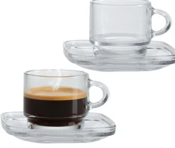 New Espresso-Set Americano | 4-teilig | 80 ml | stapelbar | hitzebeständiges Glas Set