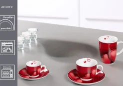 Clearance Espresso-Set Amore | 4-teilig | 90 ml | rot Set