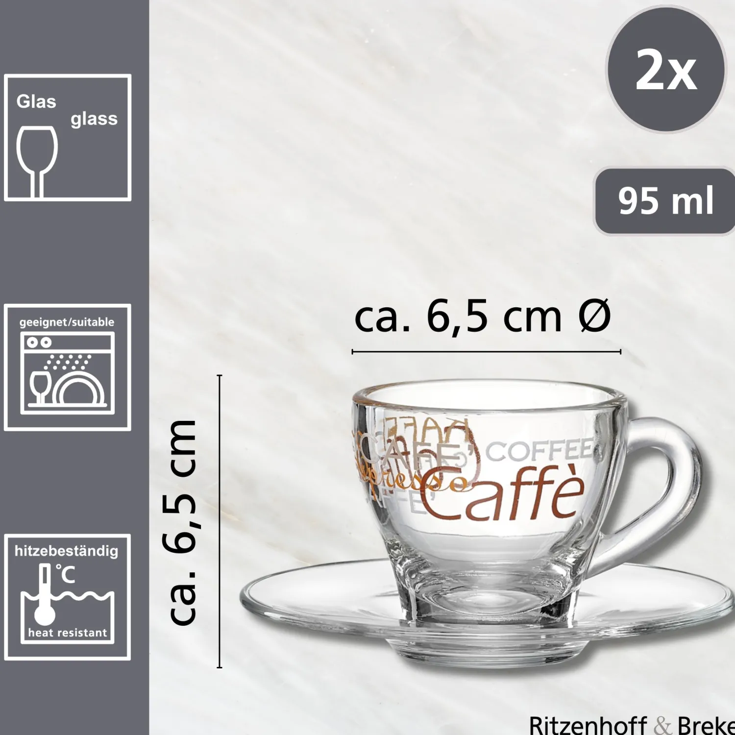 Clearance Espresso-Set Milano | 4-teilig | 95 ml | braun Set