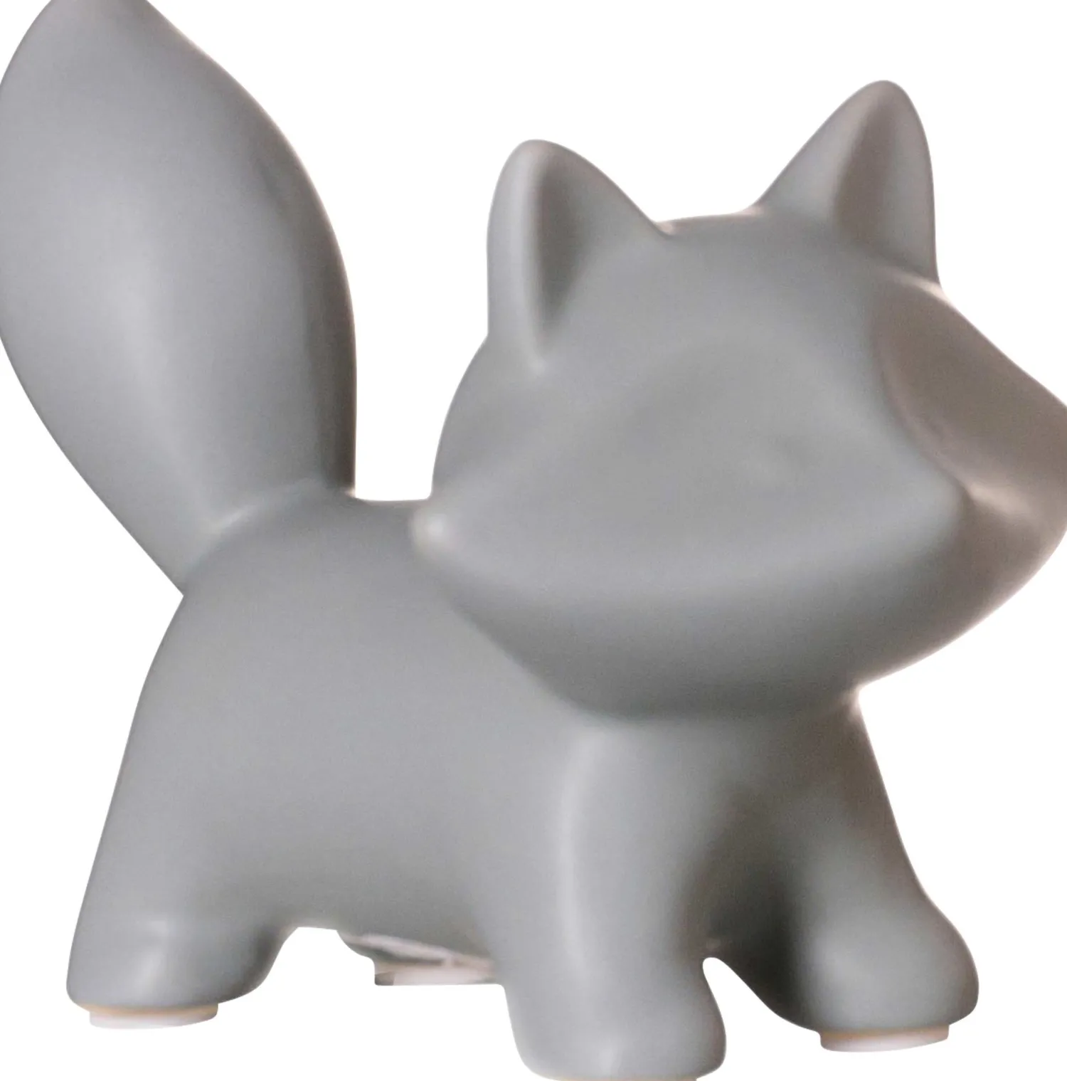 Online Figur Tiere Fuchs | 12,5 x 8 x 9,5 cm | grau | stehend Dekofigur