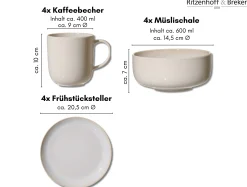 Sale Frühstücksservice Laredo | 12-teilig | creme Set