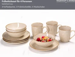 Outlet Frühstücksservice Omara | 12-teilig | beige Set
