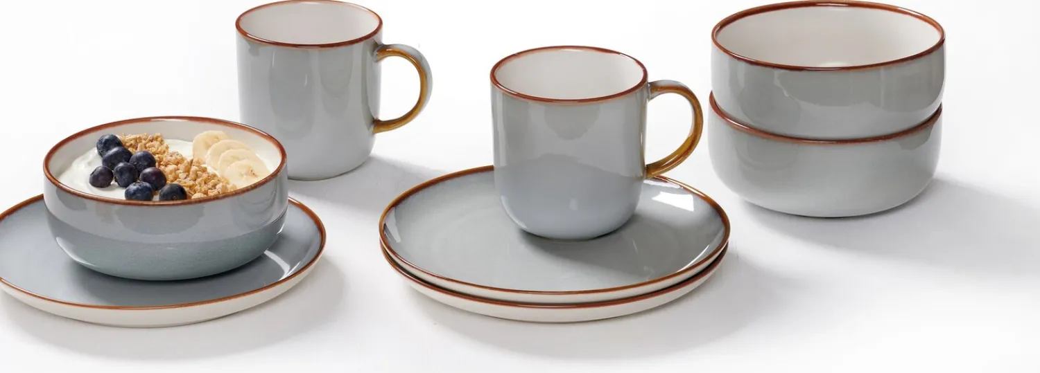 Sale Frühstücksservice Portofino | 12-teilig | grau Set