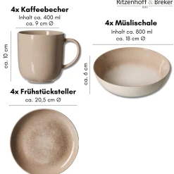 Frühstücksservice Savora | 12-teilig | braun Service