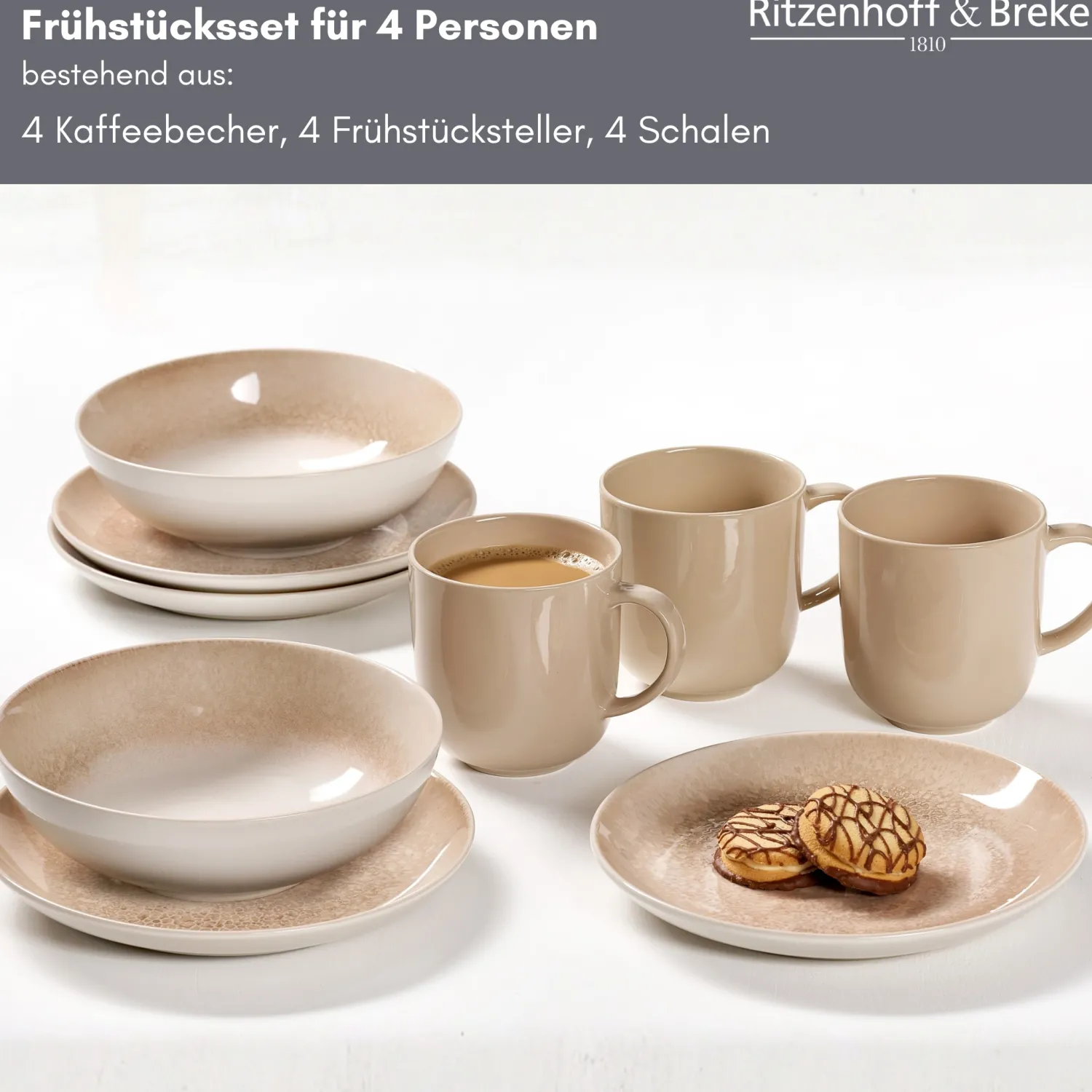Frühstücksservice Savora | 12-teilig | braun Service