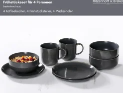 Best Frühstücksservice Toledo | 12-teilig | grau Set