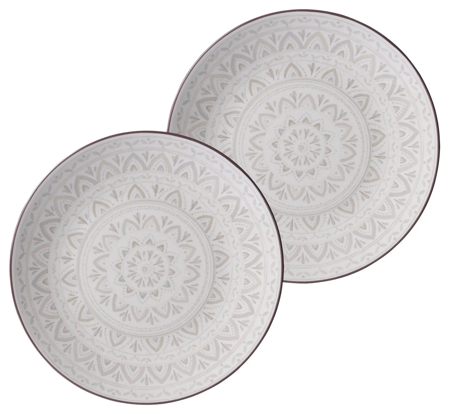 New Frühstücksteller-Set Valencia Dekor | 2-teilig | weiss Teller