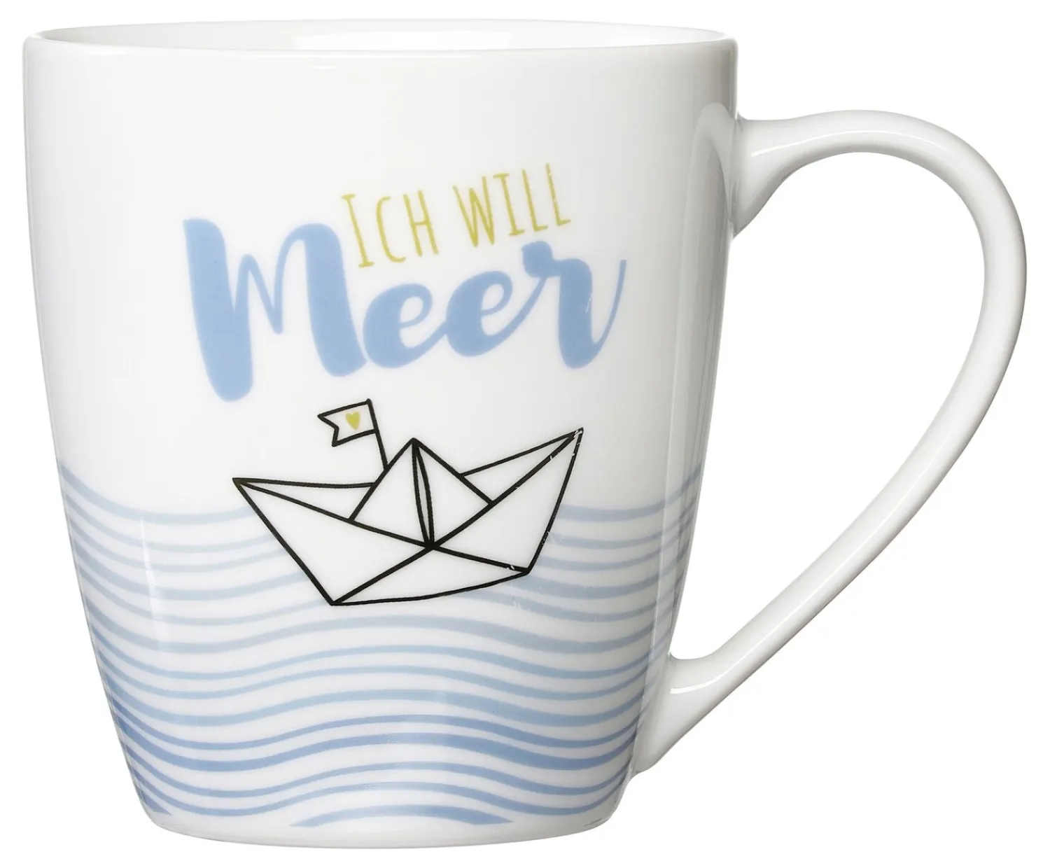 Discount Kaffeebecher Ahoi Ich will Meer | 360 ml | weiss Becher