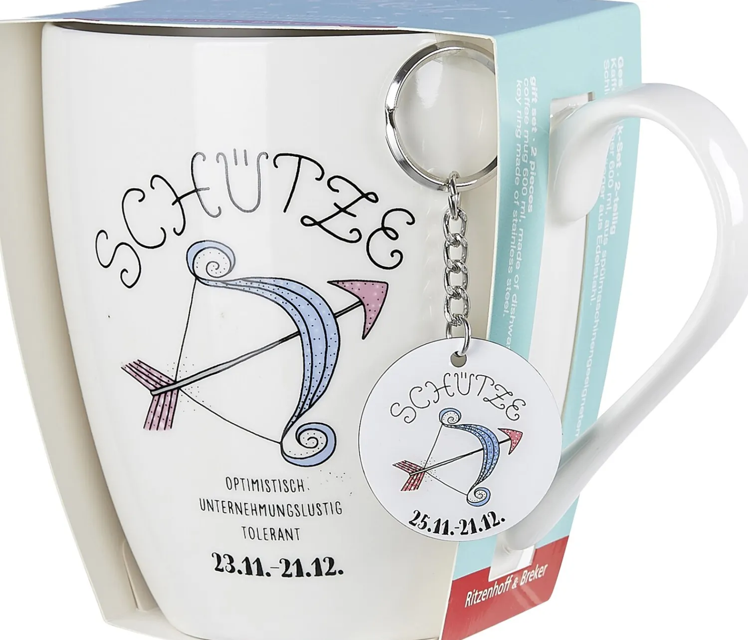 Outlet Kaffeebecher Astro Schütze | 650 ml | mit Schlüsselanhänger Becher