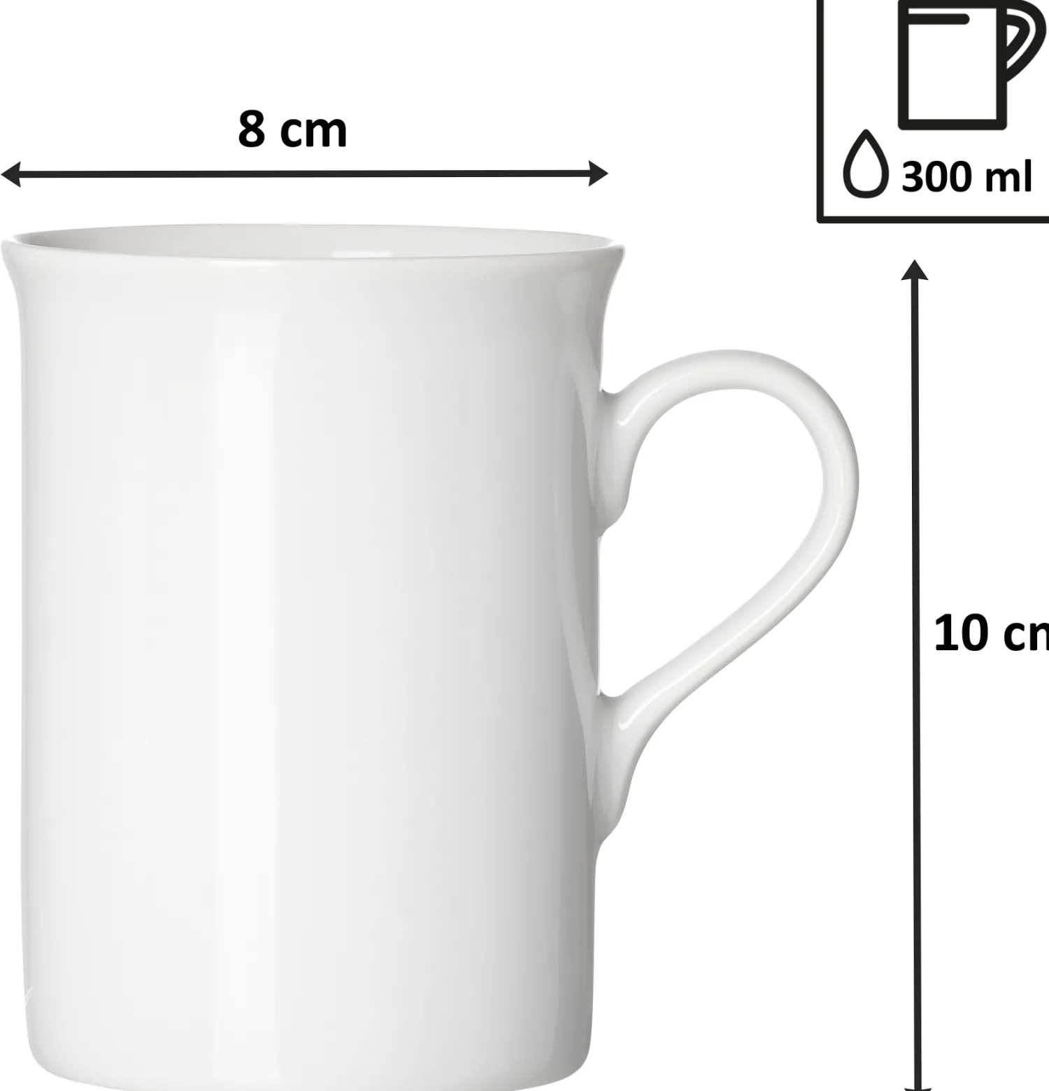 Hot Kaffeebecher Bianco | 300 ml | weiss Becher