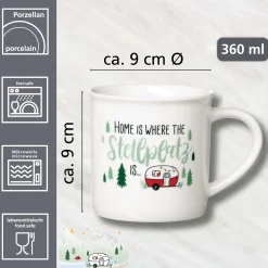 Discount Kaffeebecher Camping Stellplatz | 360 ml | weiss Becher