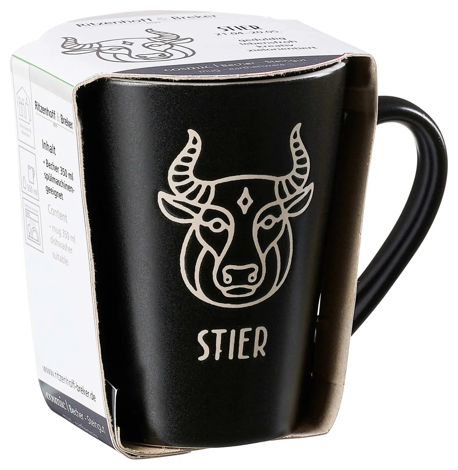 Best Kaffeebecher Cosmic Stier | 350 ml | schwarz Becher