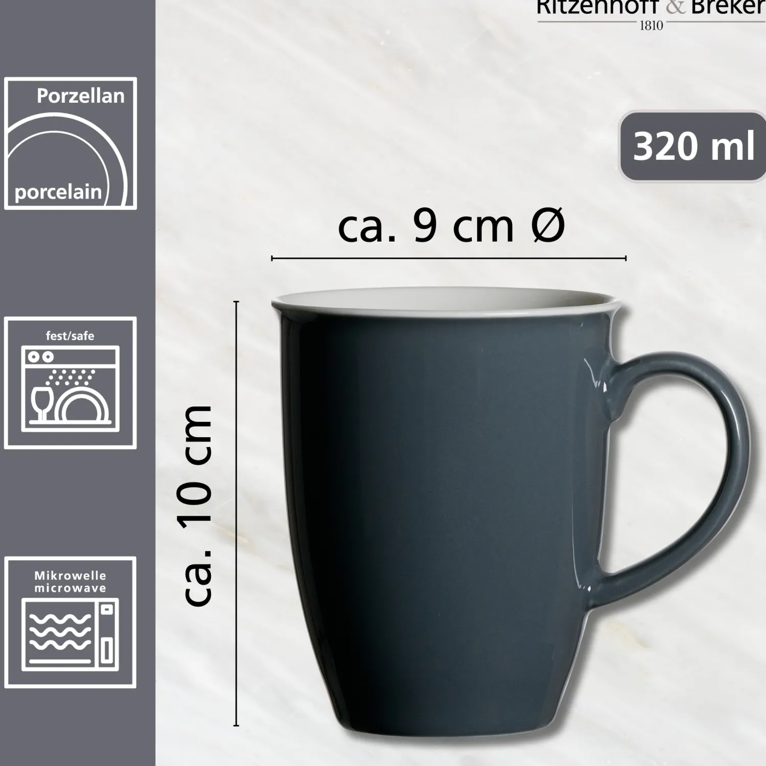 Kaffeebecher Doppio | 320 ml | anthrazit Becher