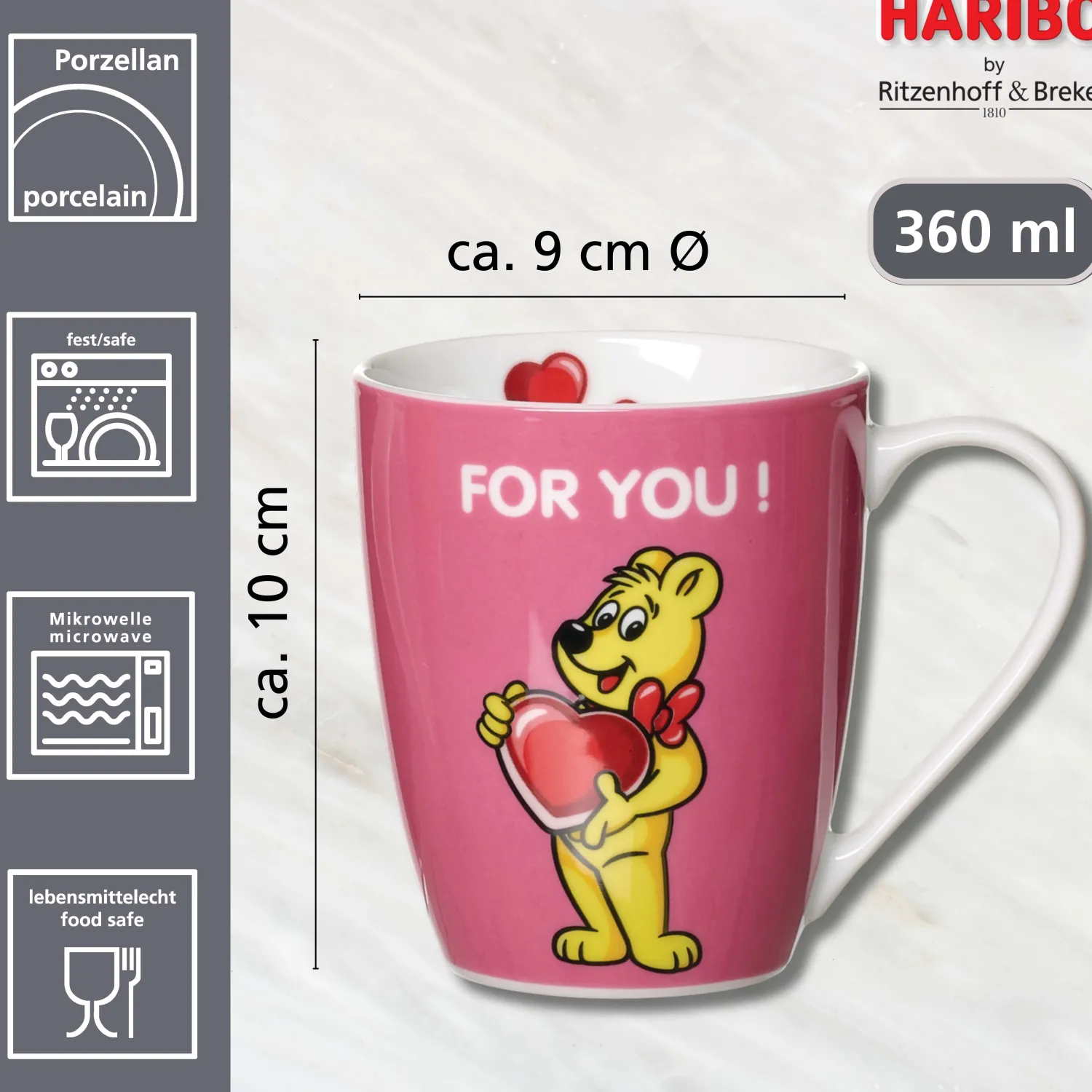 Hot Kaffeebecher HARIBO For you | 360 ml | pink Becher