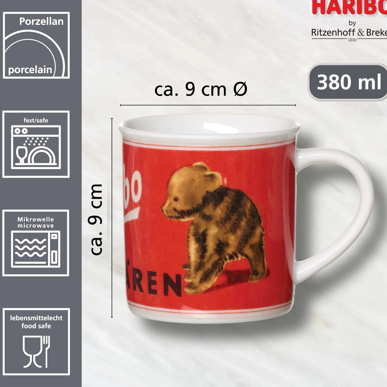 Outlet Kaffeebecher HARIBO Retro | Teddybären | 380 ml Becher