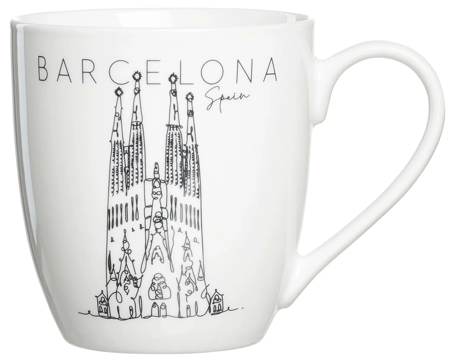 Best Kaffeebecher Travel Barcelona | 500 ml | weiss Becher