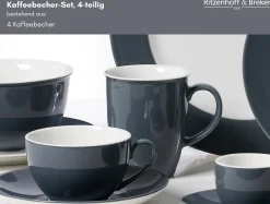 Discount Kaffeebecher-Set Doppio | 4-teilig | 320 ml | anthrazit Becher