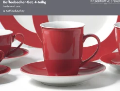 Discount Kaffeebecher-Set Doppio | 4-teilig | 320 ml | rot Becher