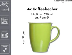 New Kaffeebecher-Set Doppio | 4-teilig | 320 ml | grün Becher