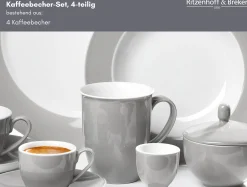 New Kaffeebecher-Set Doppio | 4-teilig | 320 ml | grau Becher