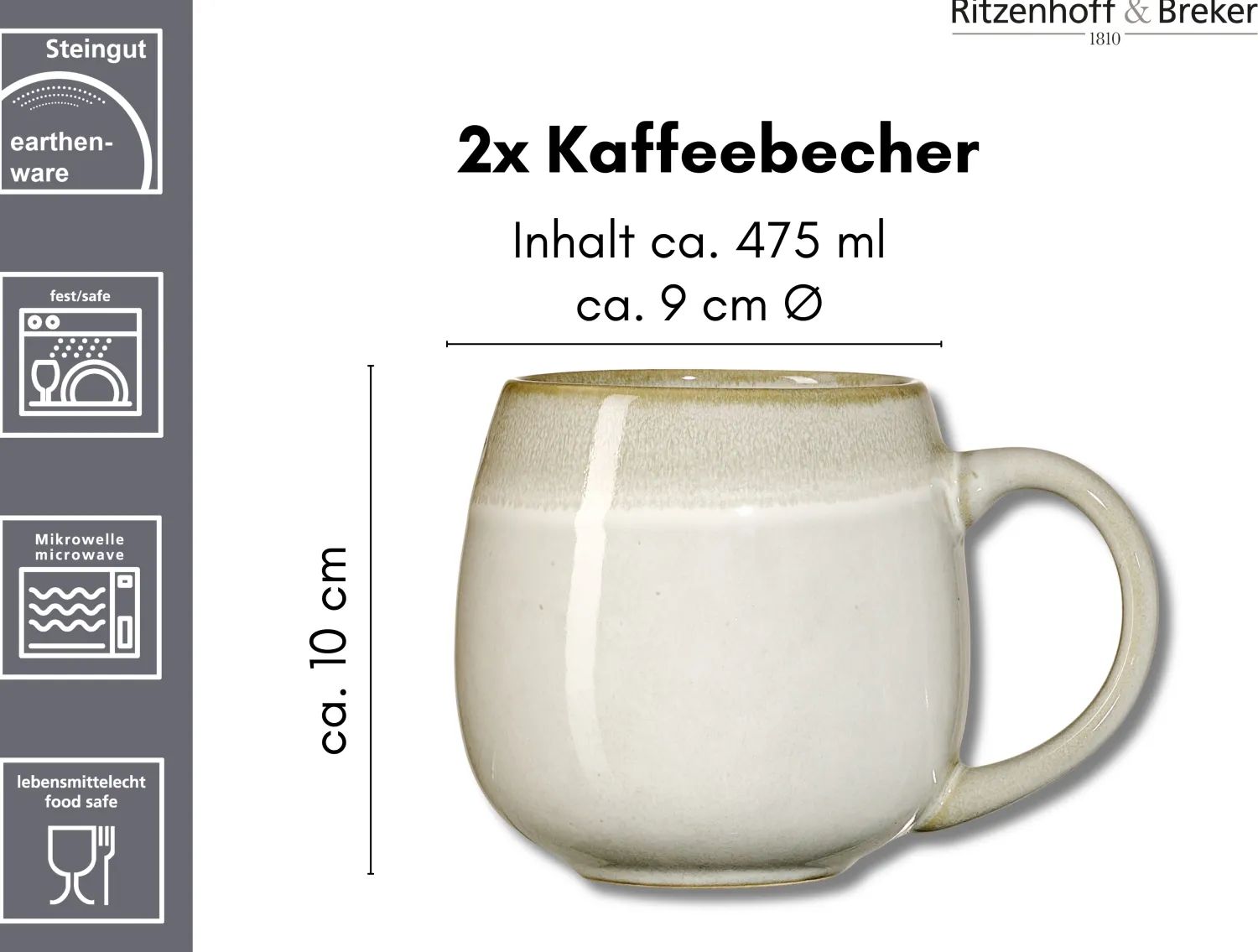 New Kaffeebecher-Set Hygge | 2-teilig | 475 ml Becher