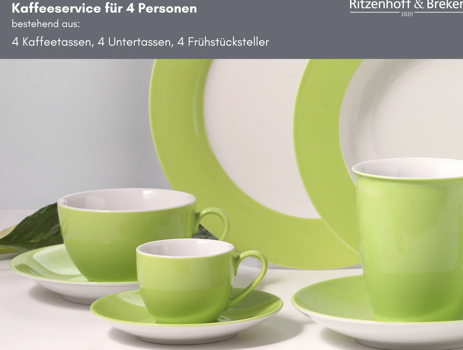 Hot Kaffeeservice Doppio | 12-teilig | grün Service