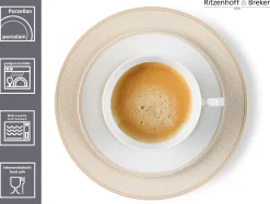 Online Kaffeeservice Geo | 18-teilig | beige Service