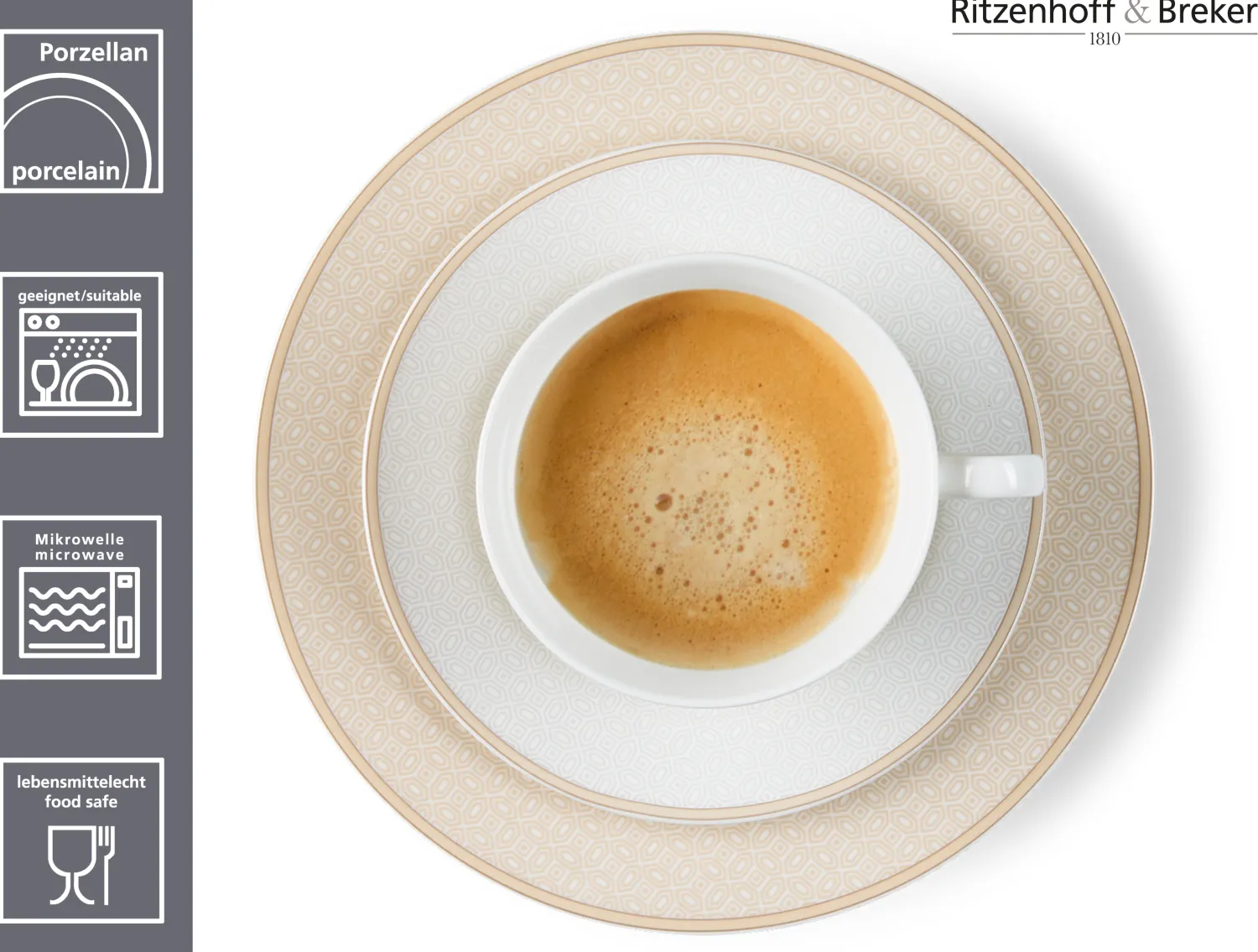 Online Kaffeeservice Geo | 18-teilig | beige Service
