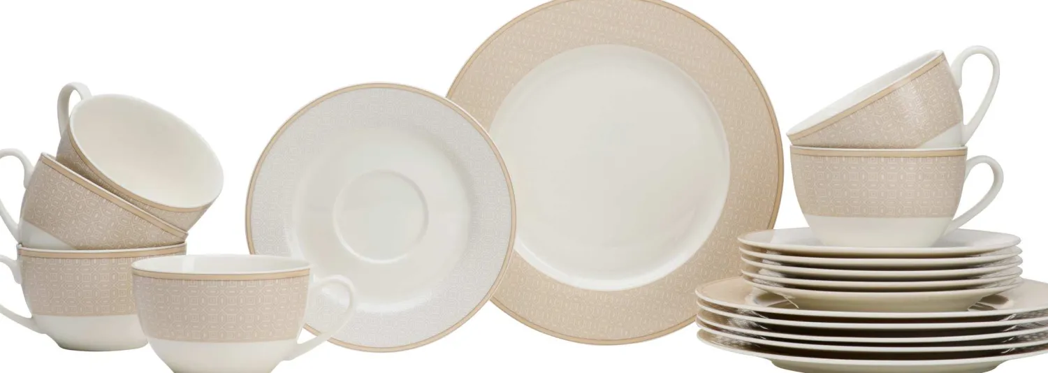 Online Kaffeeservice Geo | 18-teilig | beige Service