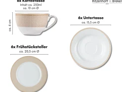Online Kaffeeservice Geo | 18-teilig | beige Service