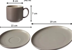 Outlet Kaffeeservice Jasper | 12-teilig | taupe Service