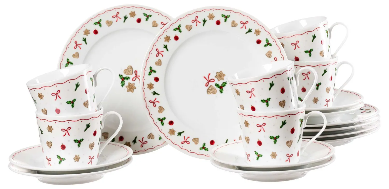 Hot Kaffeeservice Lebkuchen | 18-teilig | weiss Set